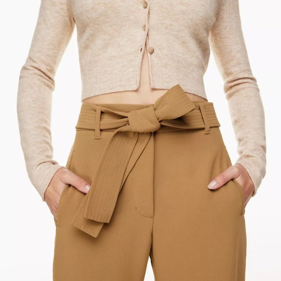 Aritzia Tan High-Waisted Trousers - Picture 3 of 7